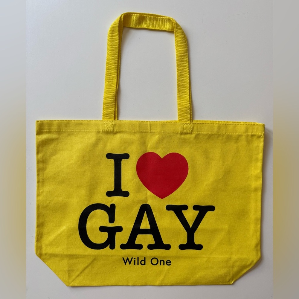 Wild One “I ❤️ Gay” Yellow Tote Bag